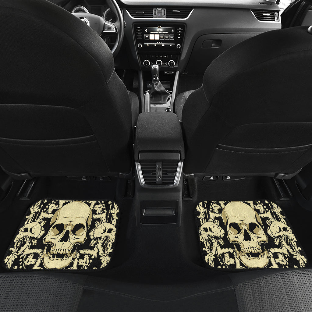 Set of 4 pcs Gothic skull car mats