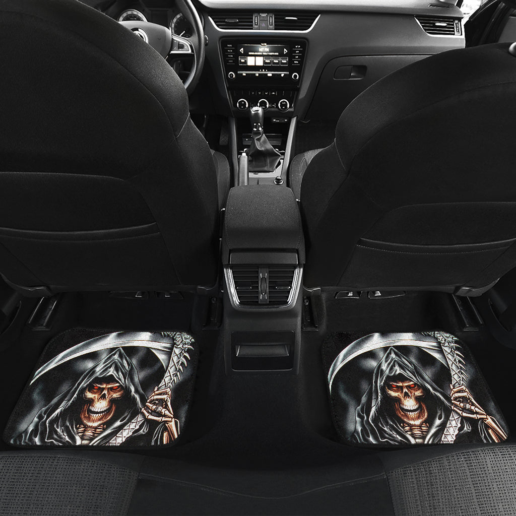 Set 4 pcs grim reaper skull car mats