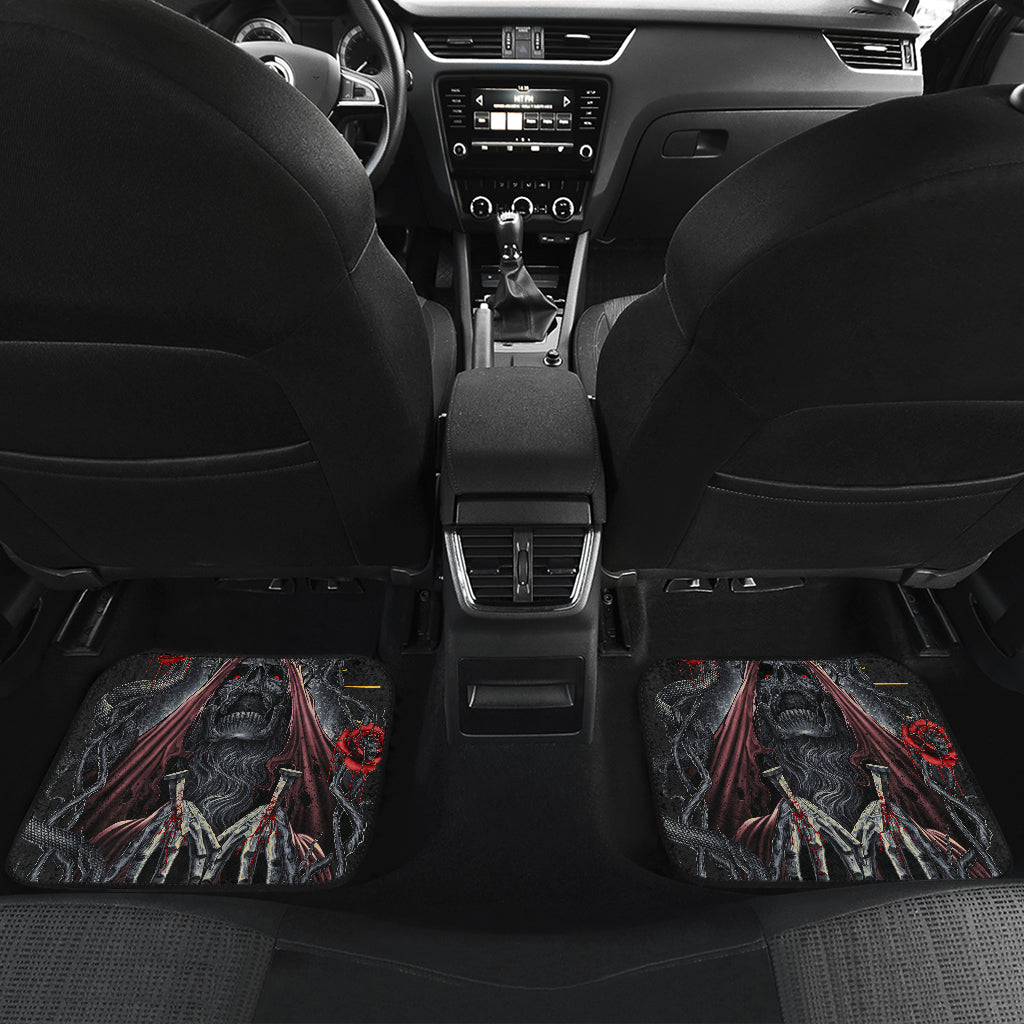 Set 4 pcs gothic skull car mats