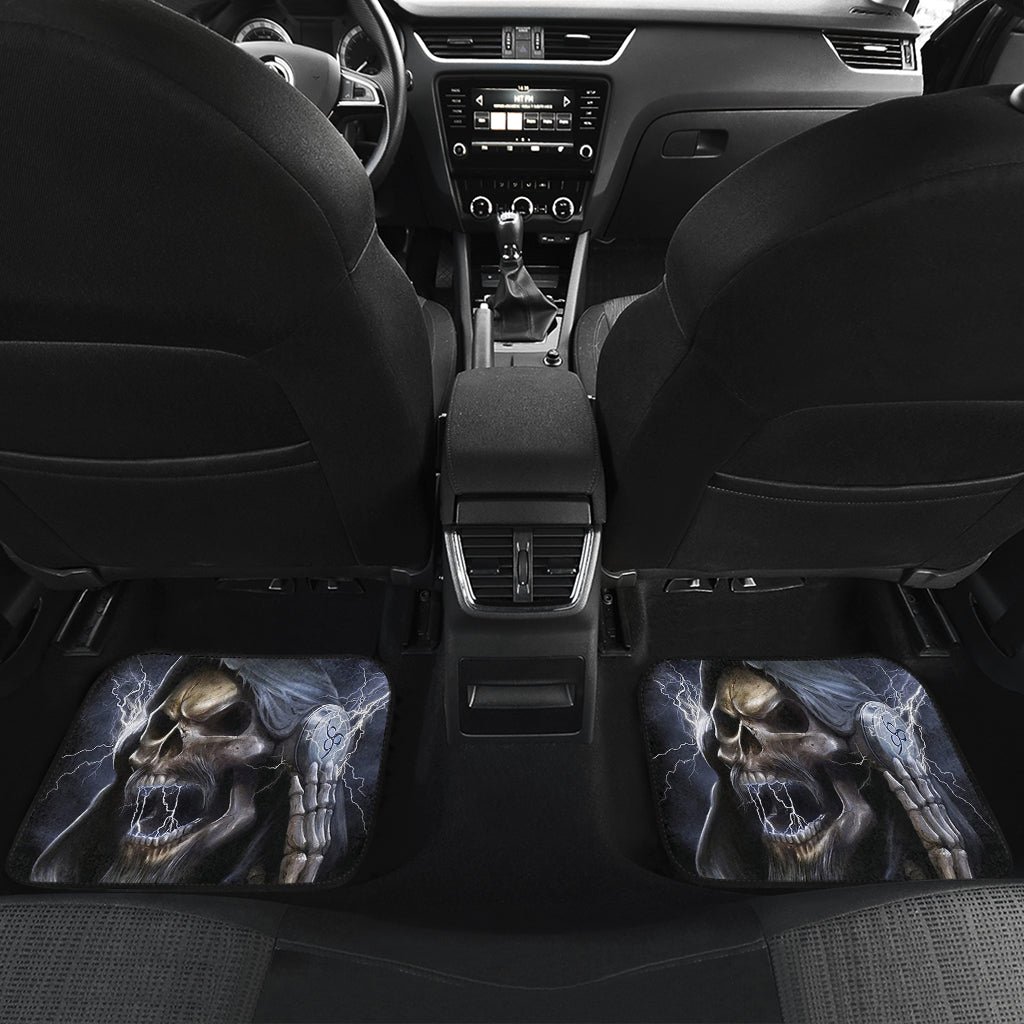 Set 4 pcs Gothic skull car mats