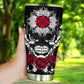Floral skull tumblr, grim reaper mug, skeleton tumblr, floral skull jumbo Mug, rose skull tumblr, christmas skull freezer Mug