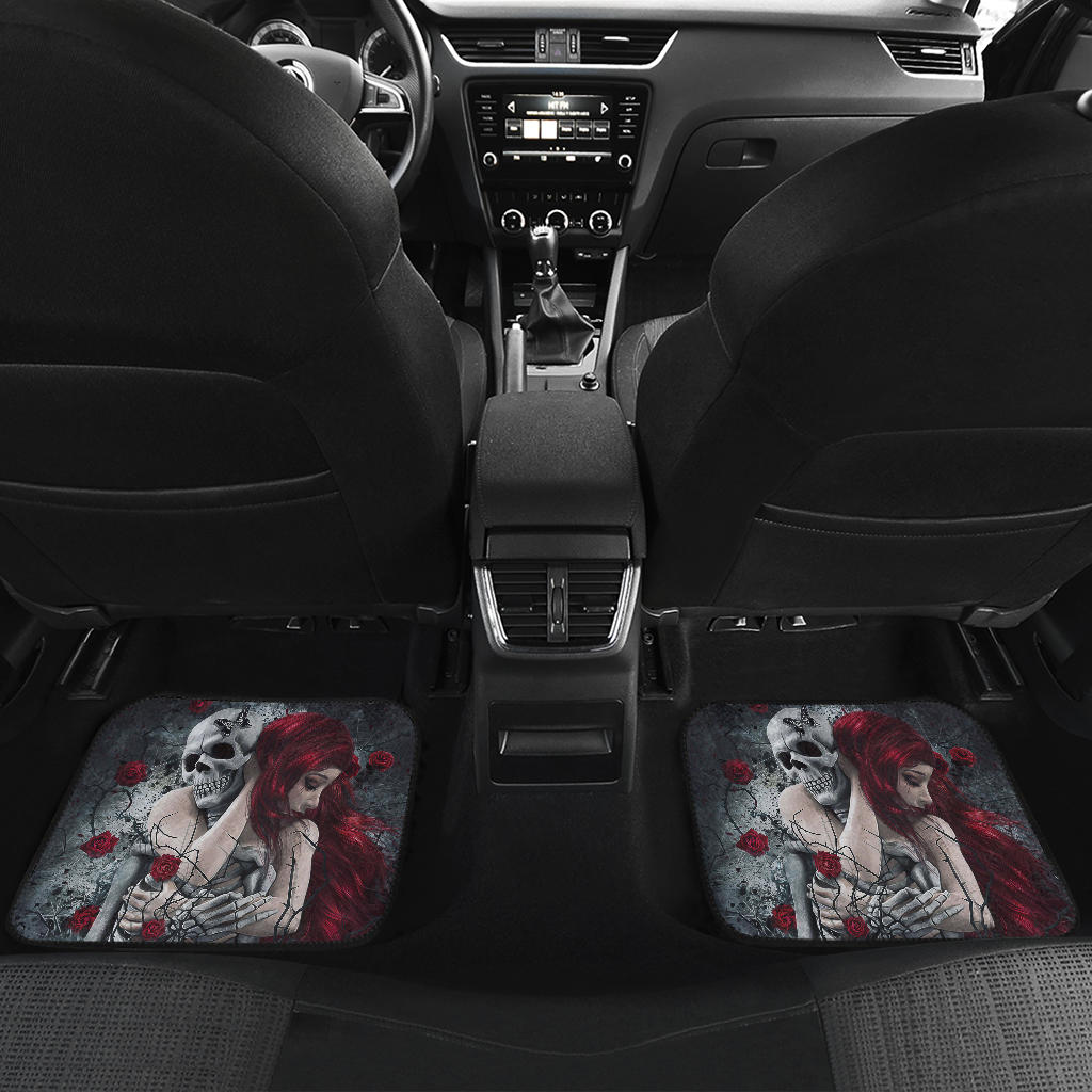 Set of 4 pcs awesome skull car mats