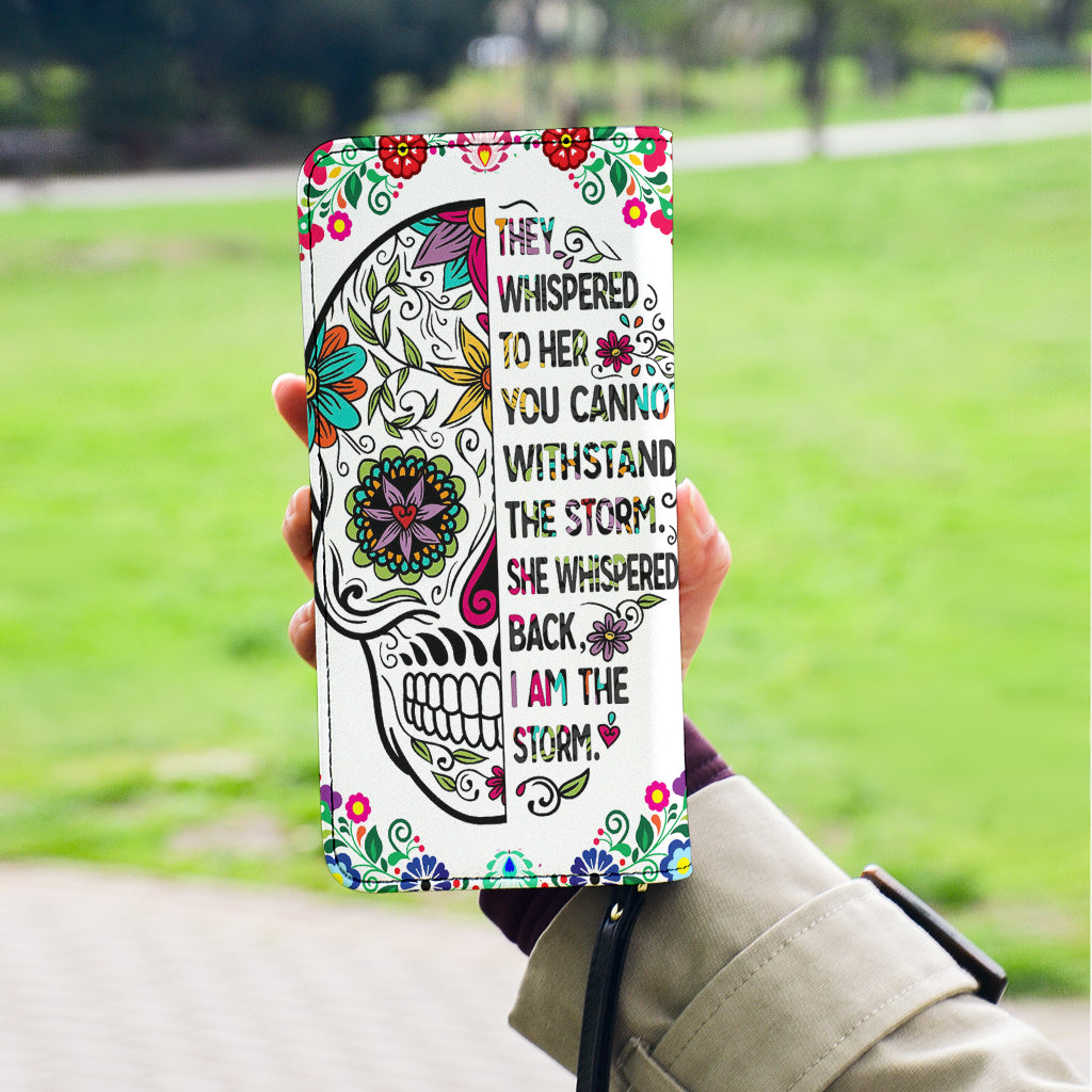 Sugar skull clutch purse wallet