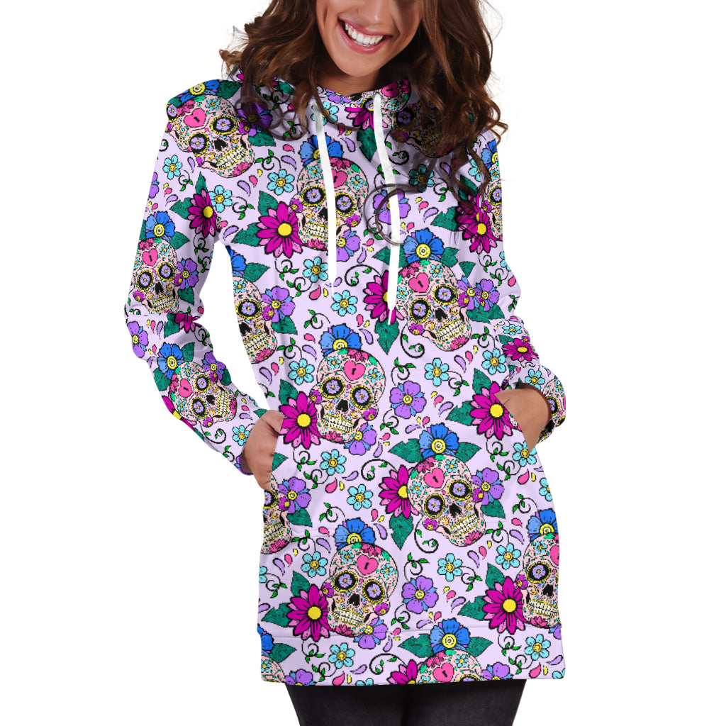 Sugar skull - Women's hoodie dress.