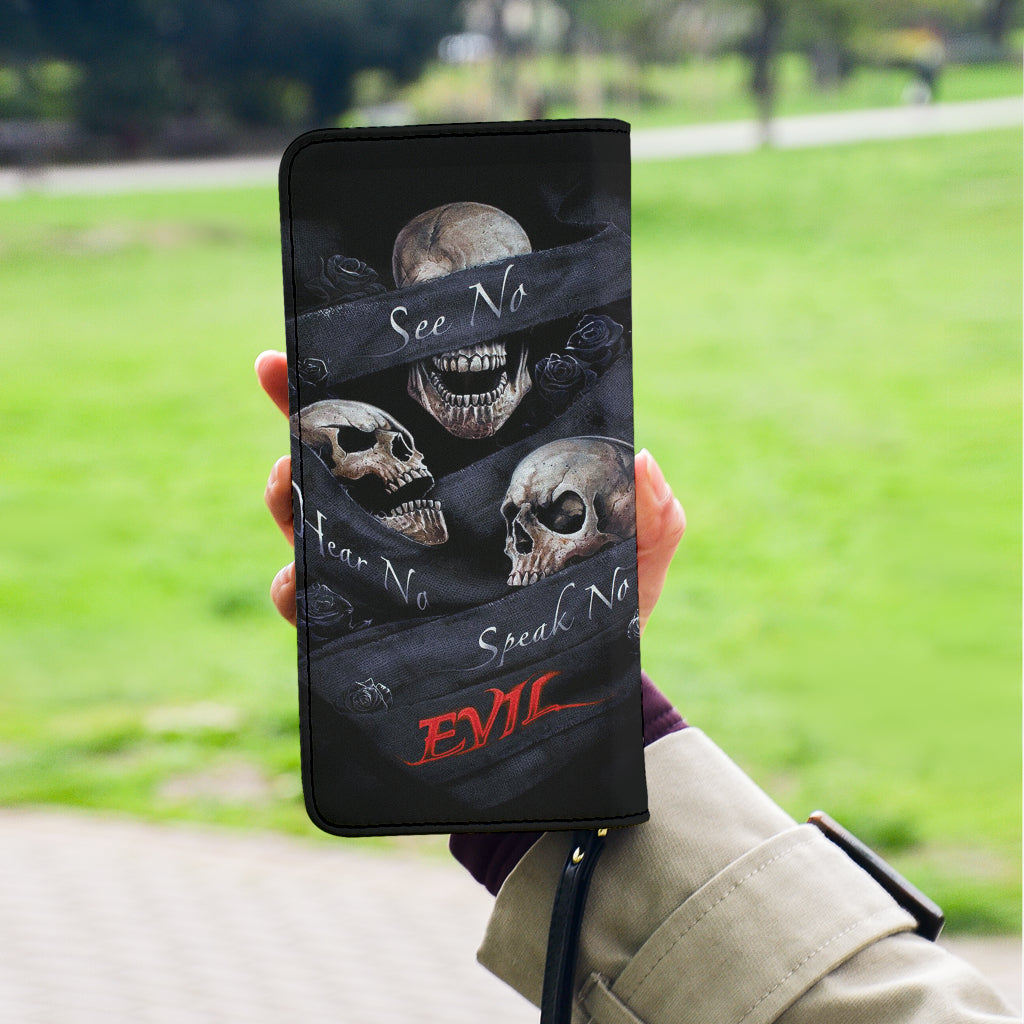 No see no hear no speak evils clutch purse