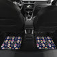 Set of 4 pcs floral day of the dead sugar skull car mats