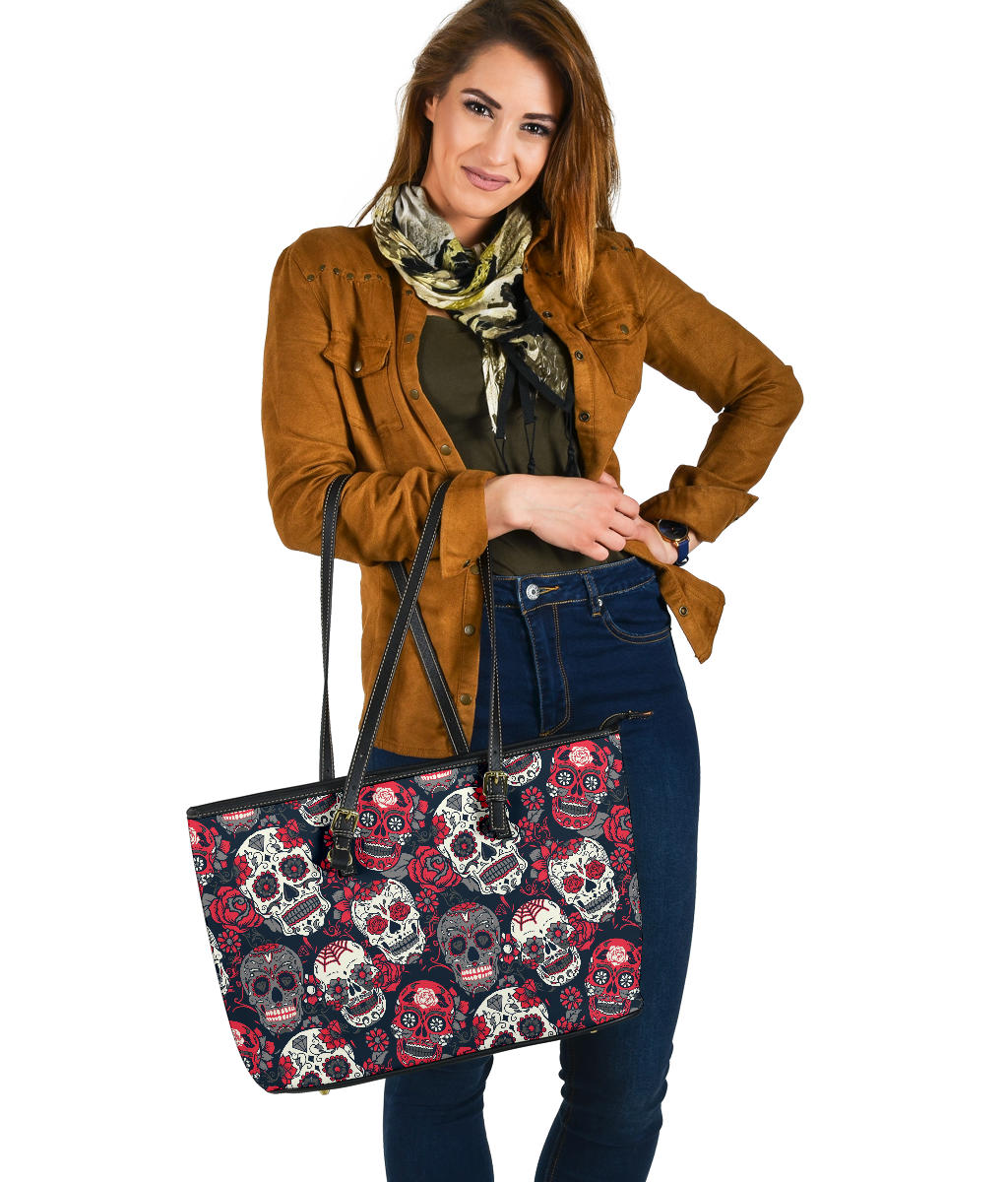 Floral sugar skull handbag