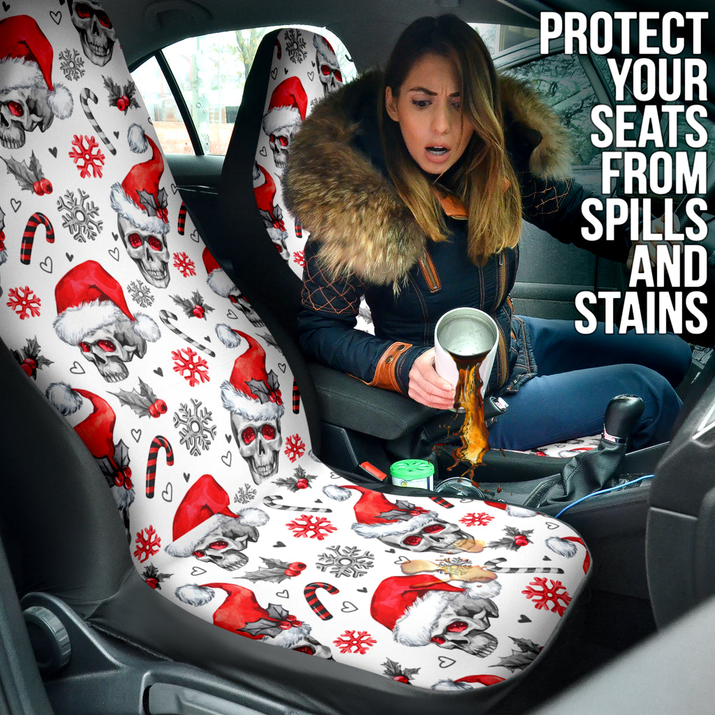 Skull christmas car seat cover