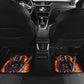 Set 4 pcs flaming guitar skull car mats