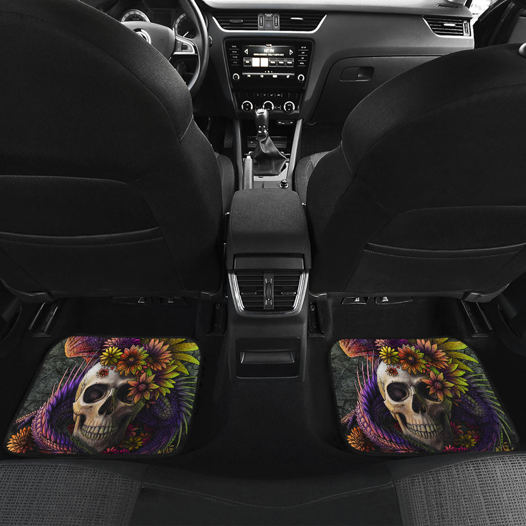 Set of 4 pcs dragon skull car mats