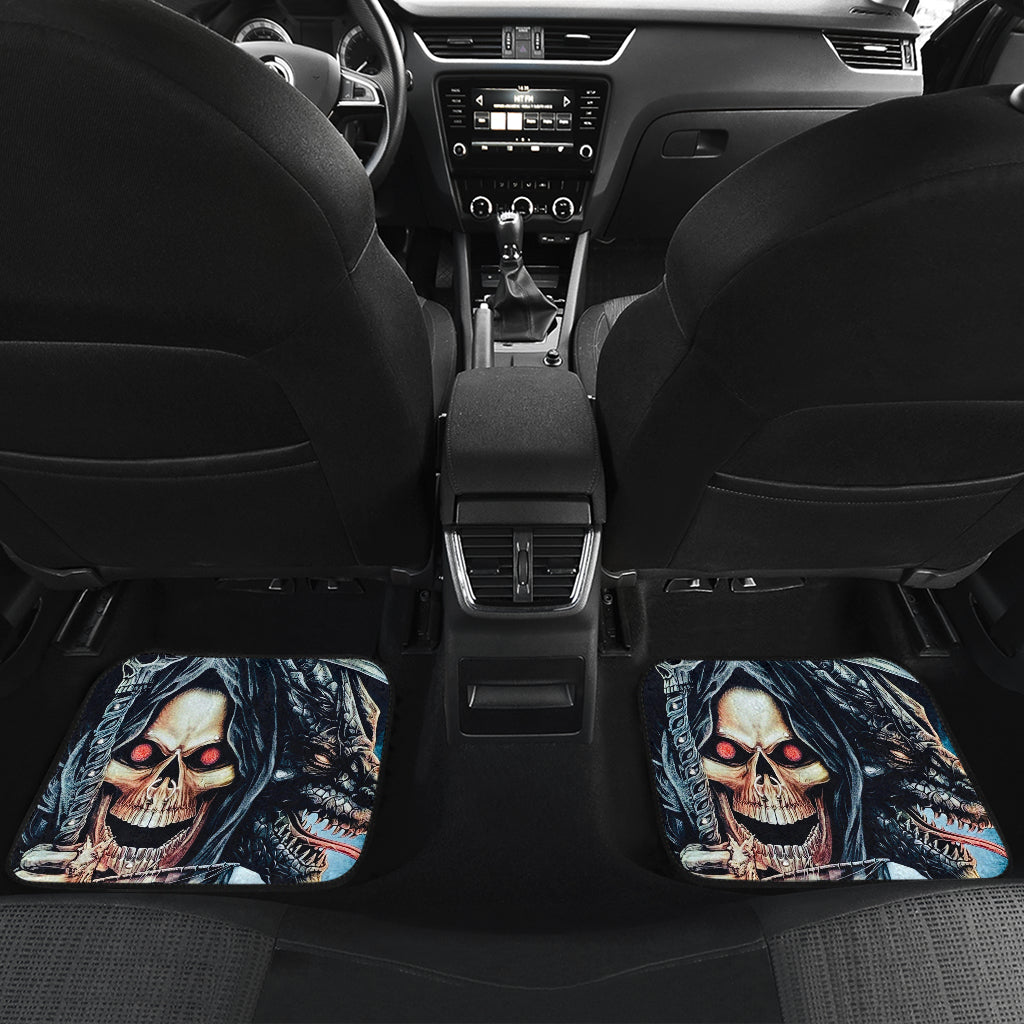 Set 4 pcs Grim reaper skull car mats