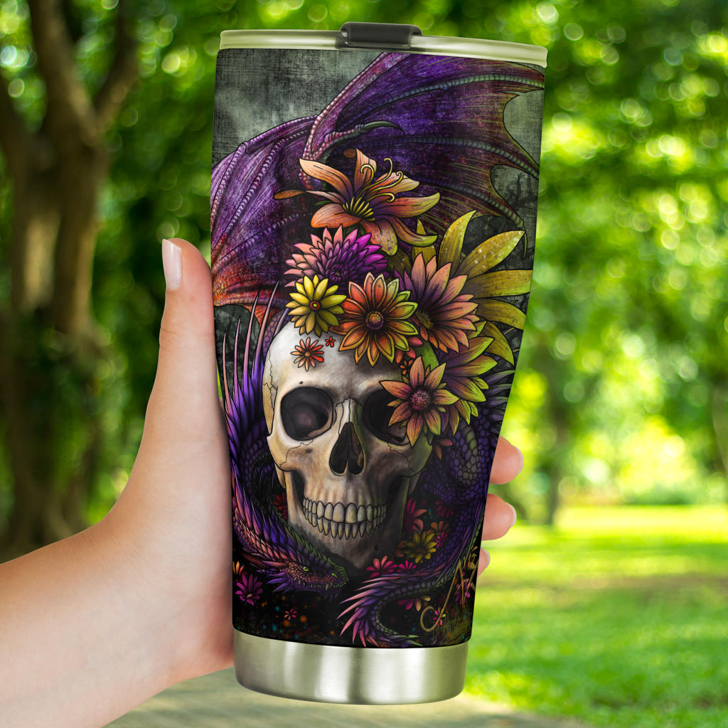 Skull dragon tumbler cup