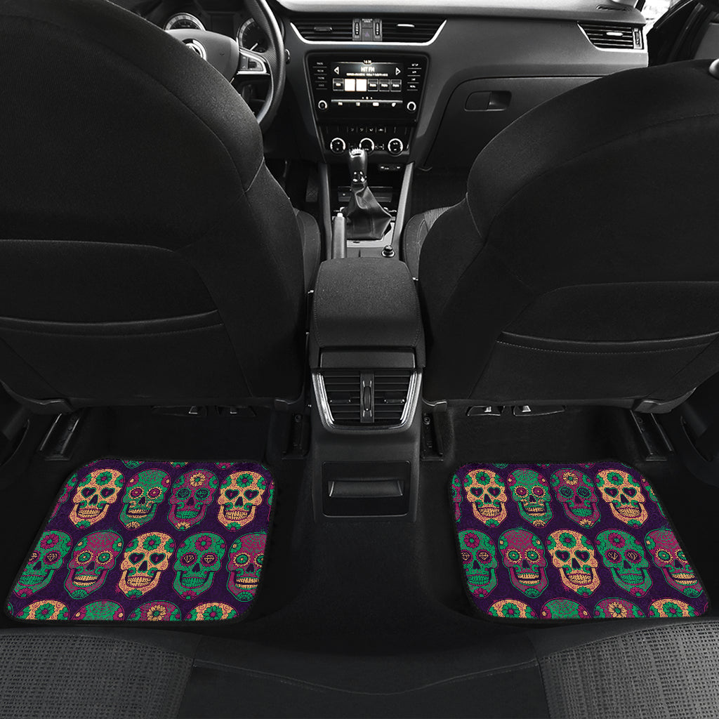 Set of 4 pcs sugar skull car mats