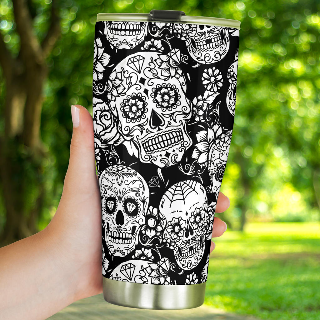 Sugar skull tumbler mug cup