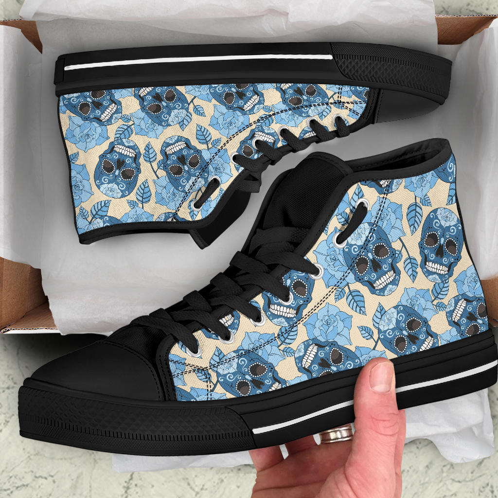 Black Sugar skull high top shoes