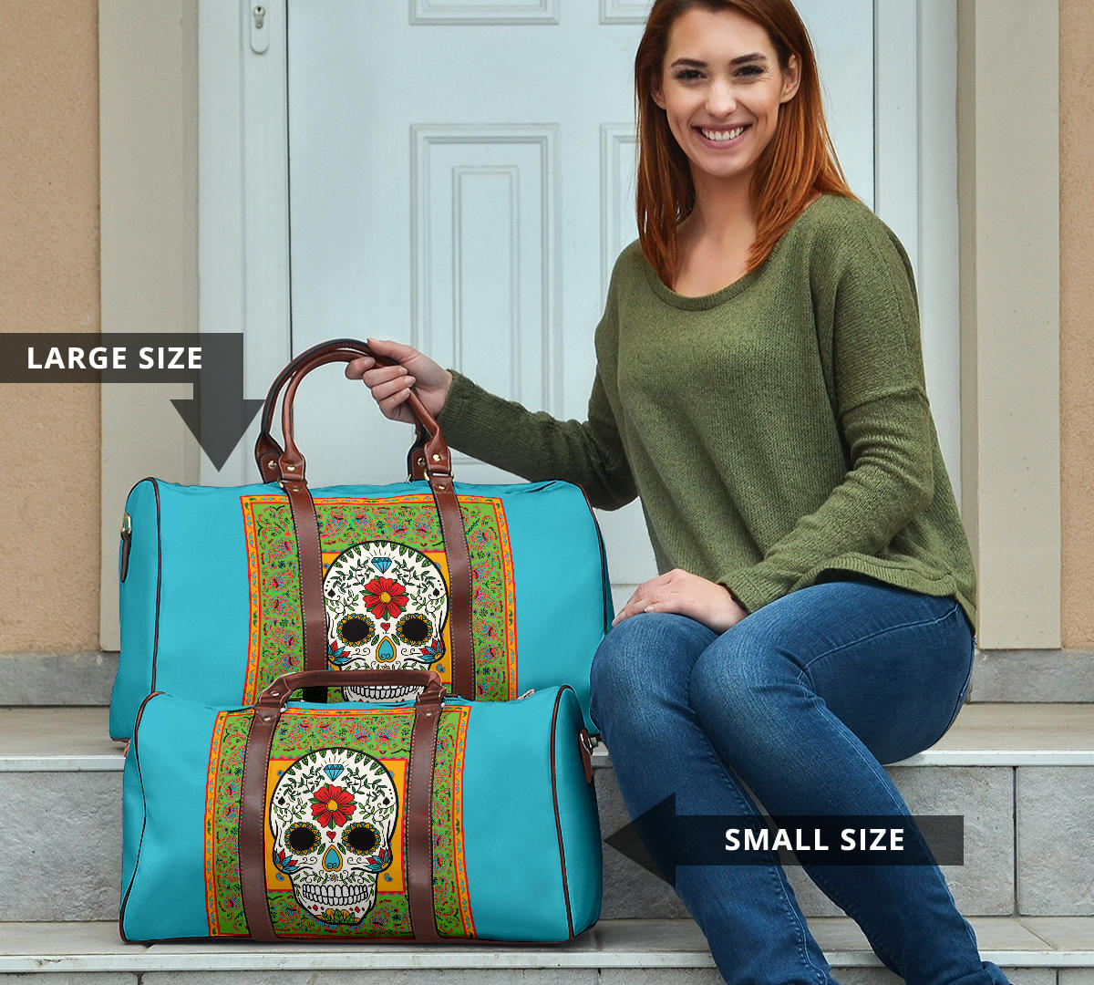 Sugar Skull Bandana Travel Bag