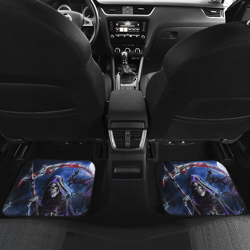 Set 4 pcs Gothic awesome skull car mats