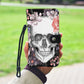 Floral skull wallet phone case