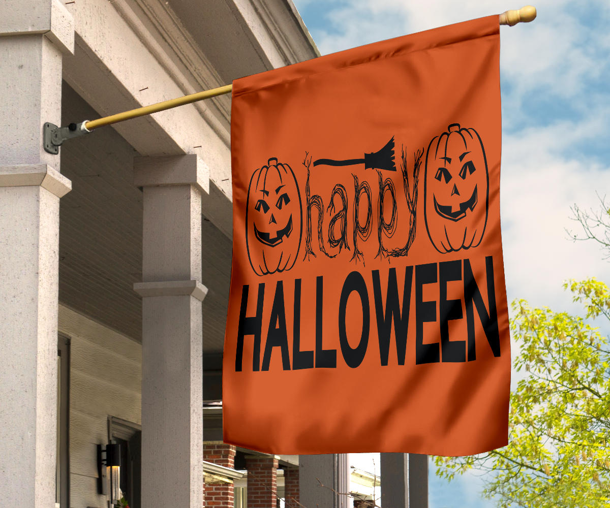 Happy Halloween (Orange) - Halloween Flag