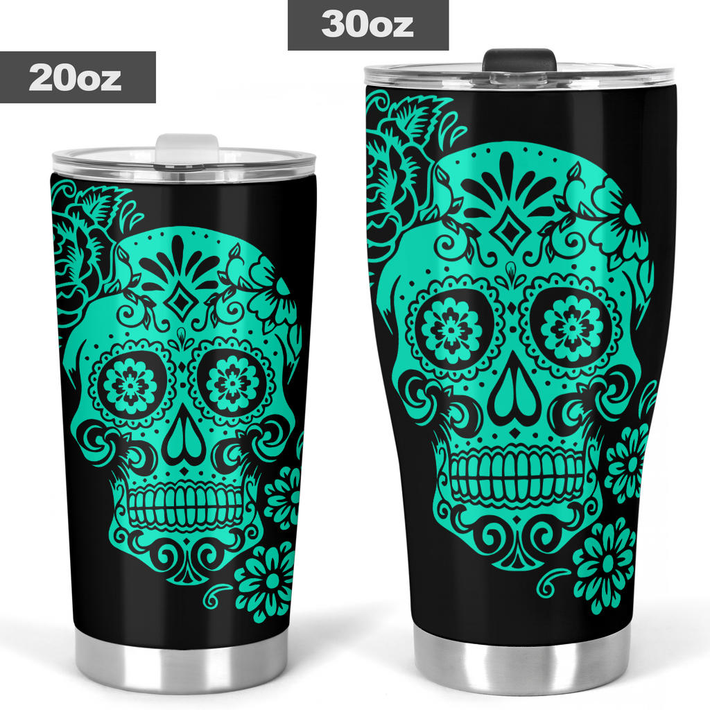 Laugh as much as you breath sugar skull tumbler