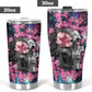 Skull floral tumbler mug cup