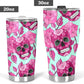 Sugar skull floral tumbler mug cup