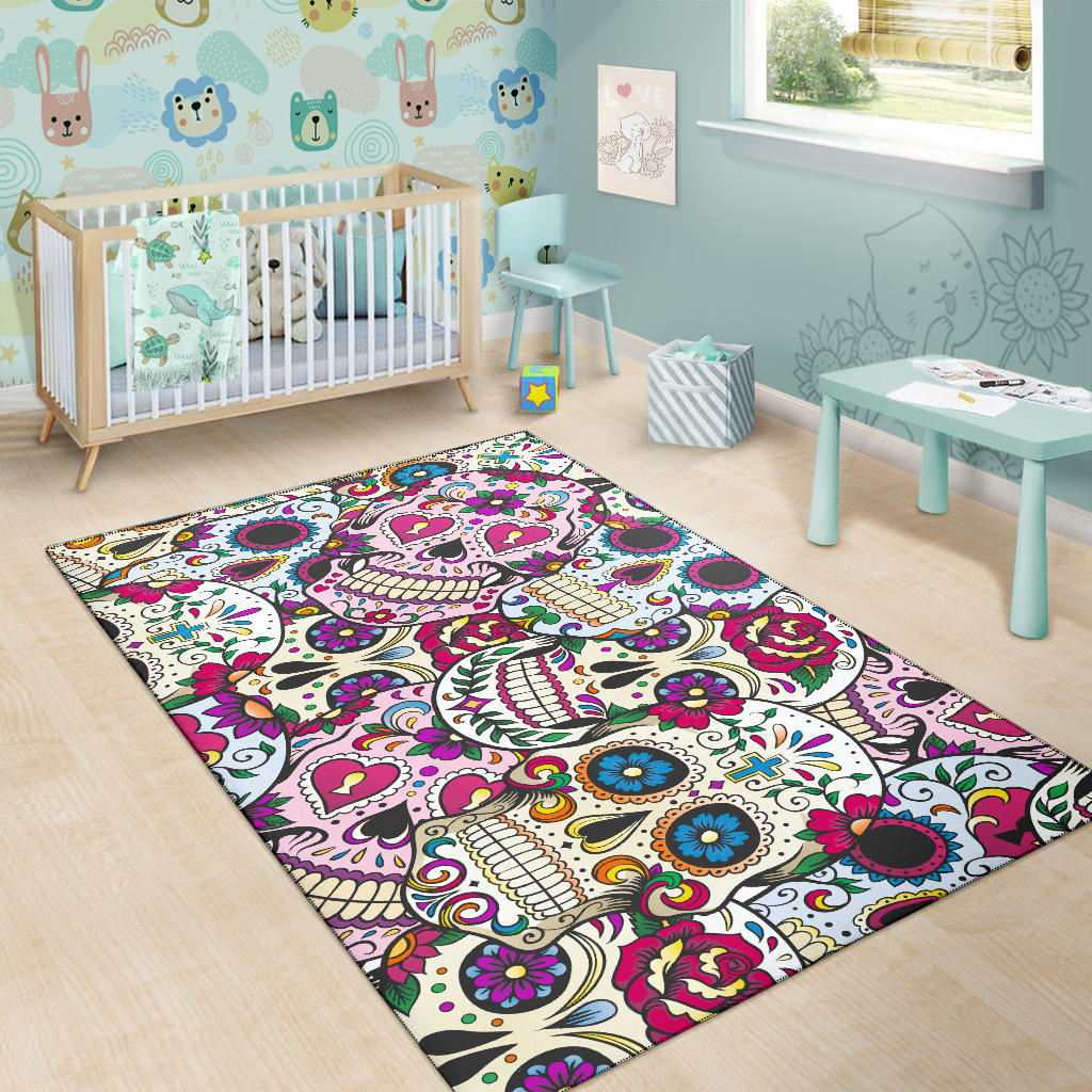 Sugar skull area rug 3 sizes