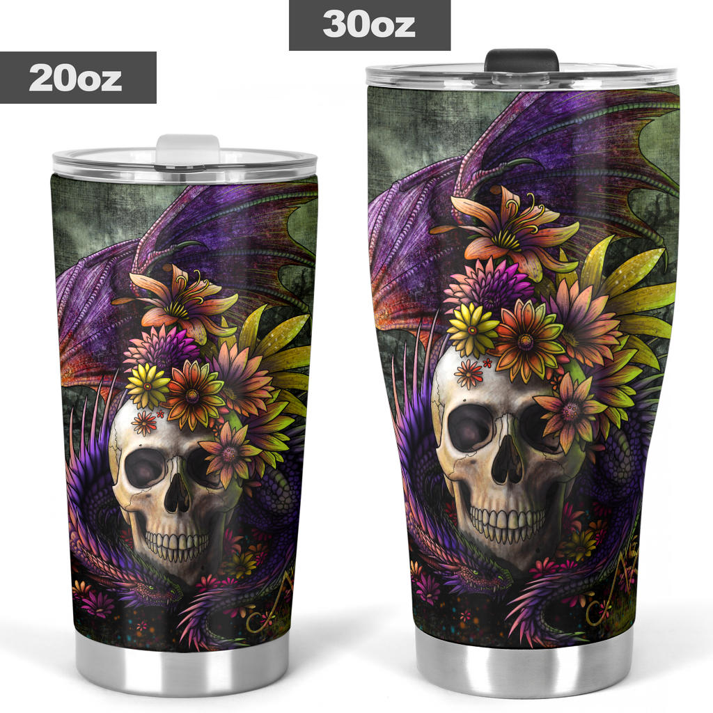 Skull dragon tumbler cup