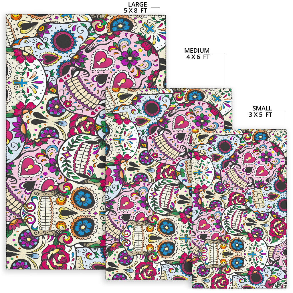 Sugar skull area rug 3 sizes