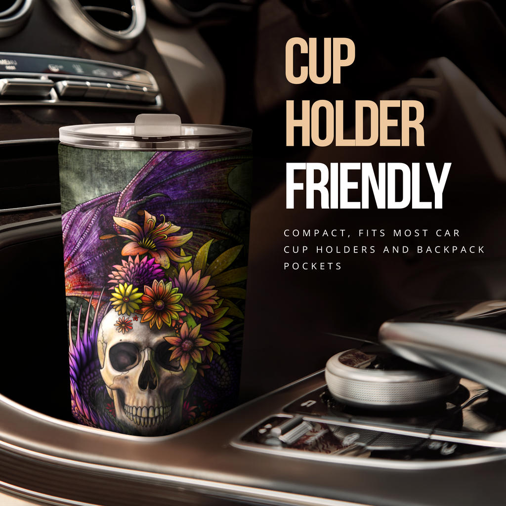 Skull dragon tumbler cup