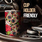 Sugar skull floral tumbler mug cup