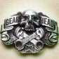 Skull Head gear belt buckle Fashion Mens Silver color Texas Western Turbo Nos suitable for 4cm belt