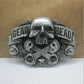 Skull Head gear belt buckle Fashion Mens Silver color Texas Western Turbo Nos suitable for 4cm belt