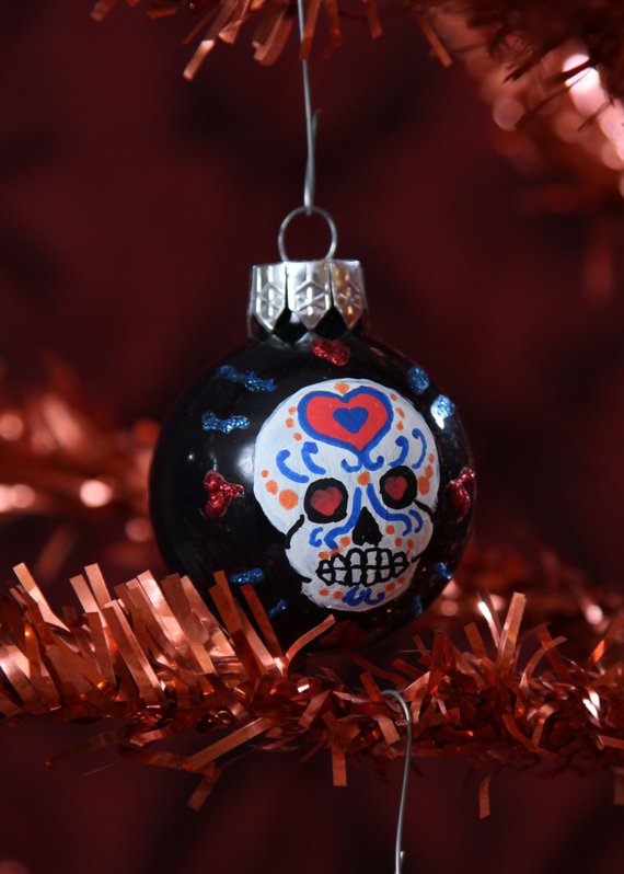 Sugar Skull Christmas Ornaments. Day of the dead