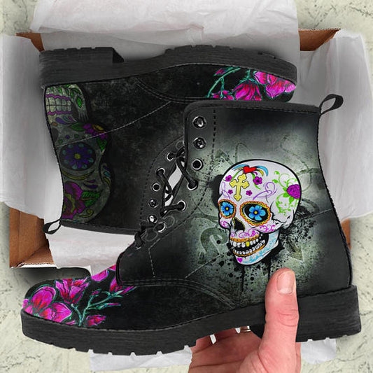 Sassy Skull Custom Leather Boots - Ladies Sizes, Leather boots