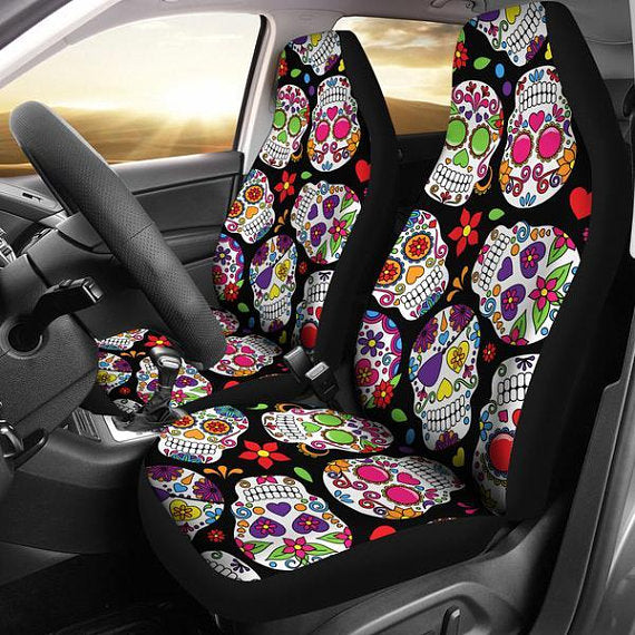 Sugar Skull Car Seat Covers, car seat cover, seat cover for car