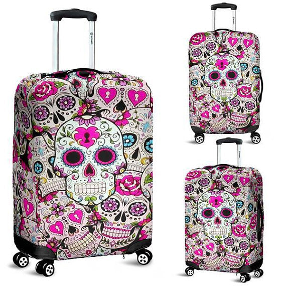 Skull Luggage Cover, travel accessory, luggage cover, travel gift, travel bag, luggage