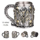 Silver Skull Dragon Resin Stainless Steel Beer Mug 450ml Coffee Cup Retro Tankard Creative Viking Tea Mug Pub Bar Decoration