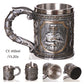 Silver Skull Dragon Resin Stainless Steel Beer Mug 450ml Coffee Cup Retro Tankard Creative Viking Tea Mug Pub Bar Decoration