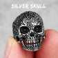 Stainless Steel Gothic Skull Bones Men Rings Vintage Carving Domineering Gothic Rock