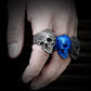 Stainless Steel Gothic Skull Bones Men Rings Vintage Carving Domineering Gothic Rock