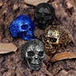 Stainless Steel Gothic Skull Bones Men Rings Vintage Carving Domineering Gothic Rock