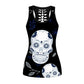 Sexy Slim Gothic Skull Head Women Tank Tops