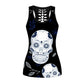 Sexy Slim Gothic Skull Head Women Tank Tops