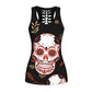 Sexy Slim Gothic Skull Head Women Tank Tops