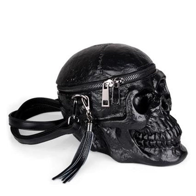 Originality Women Bag Funny Skeleton Head Black handbad Single Package Fashion Designer Satchel Package Skull Bags