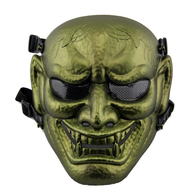 Military Japanese Ghost King Samurai Skull Mask Halloween Cosplay Movie Props Tactical Paintball BB Gun Shooting Airsoft Mask
