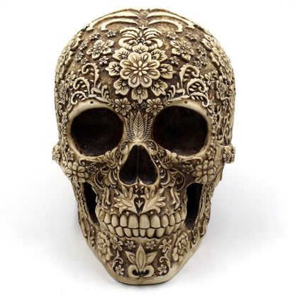 Resin Statue Retro Skull Decor Home Decoration Ornaments Creative Art Carving  Sculptures Skull Model Halloween Gifts