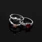 Gothic Skull Finger Silver Color Wedding Rings Set For Women Girl Red Heart Crystal CZ Rose Flower Trendy Jewelry Gift Rings