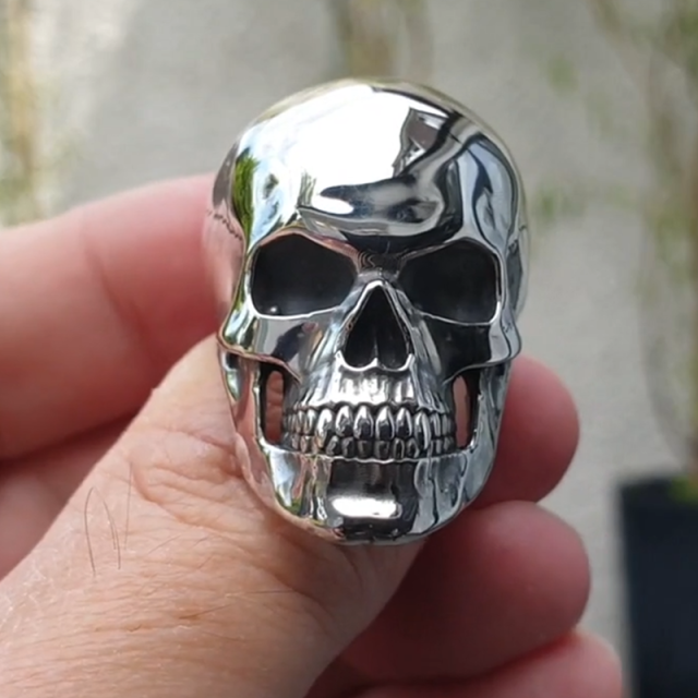 Gothic Punk Satanic Devil Skull Ring Vintage Steampunk Stainless Steel Ring Hiphop Motorcycle Rock Biker Jewelry